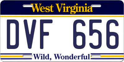 WV license plate DVF656