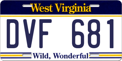 WV license plate DVF681