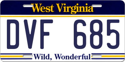 WV license plate DVF685