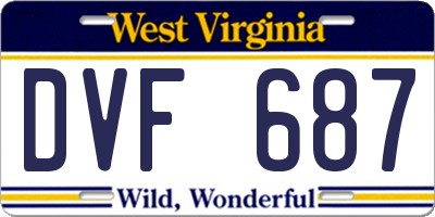 WV license plate DVF687