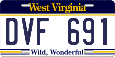 WV license plate DVF691