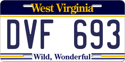 WV license plate DVF693