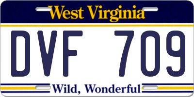 WV license plate DVF709