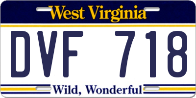 WV license plate DVF718