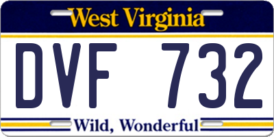 WV license plate DVF732