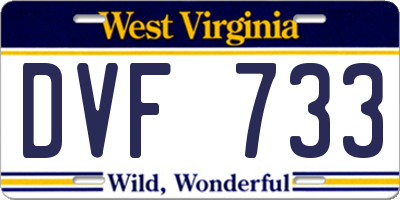WV license plate DVF733