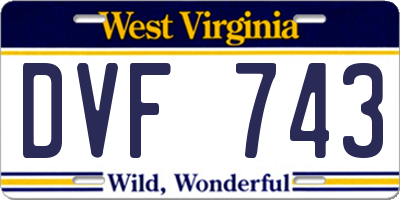 WV license plate DVF743