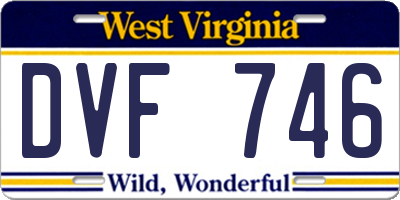 WV license plate DVF746