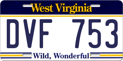 WV license plate DVF753