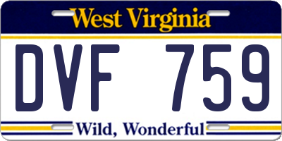 WV license plate DVF759
