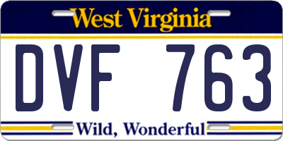 WV license plate DVF763