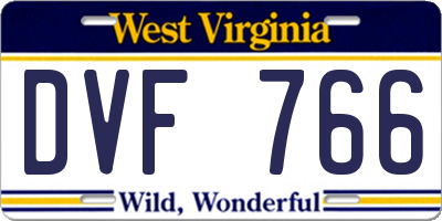 WV license plate DVF766