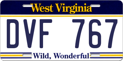 WV license plate DVF767
