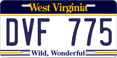 WV license plate DVF775