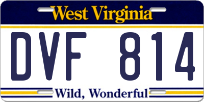 WV license plate DVF814
