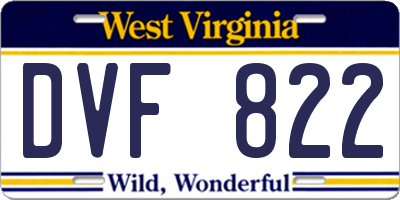 WV license plate DVF822