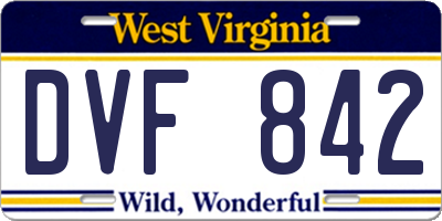 WV license plate DVF842