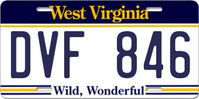 WV license plate DVF846