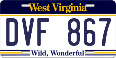 WV license plate DVF867