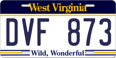 WV license plate DVF873