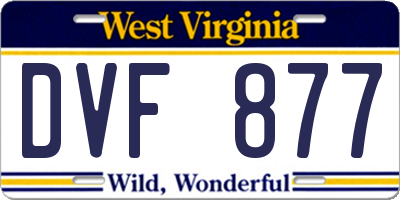 WV license plate DVF877