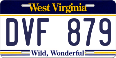 WV license plate DVF879