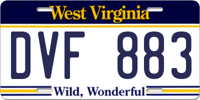 WV license plate DVF883