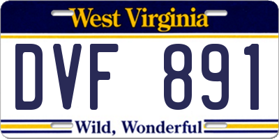 WV license plate DVF891