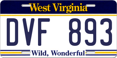 WV license plate DVF893