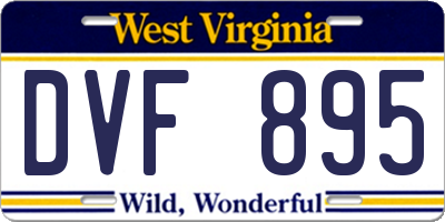 WV license plate DVF895