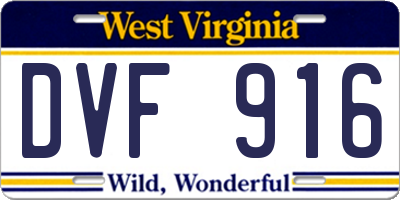 WV license plate DVF916