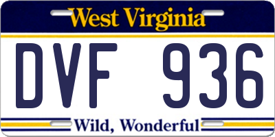 WV license plate DVF936