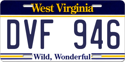 WV license plate DVF946