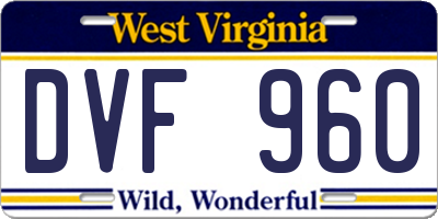WV license plate DVF960