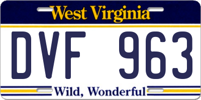 WV license plate DVF963