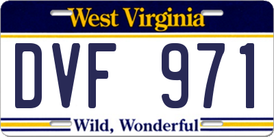 WV license plate DVF971