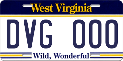 WV license plate DVG000