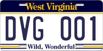 WV license plate DVG001