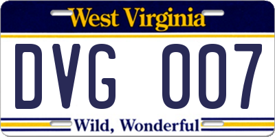 WV license plate DVG007