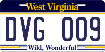 WV license plate DVG009