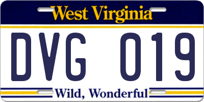 WV license plate DVG019