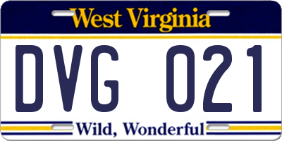 WV license plate DVG021