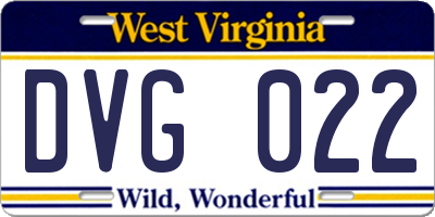WV license plate DVG022