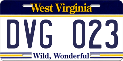 WV license plate DVG023