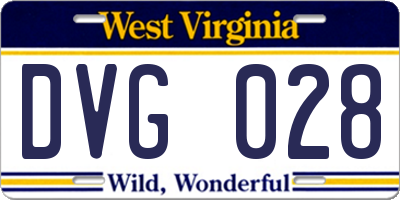 WV license plate DVG028