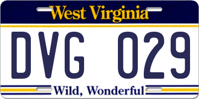 WV license plate DVG029