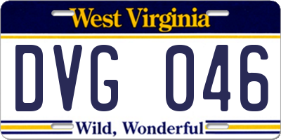 WV license plate DVG046