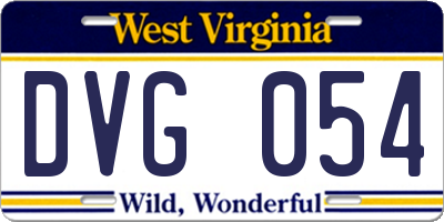 WV license plate DVG054