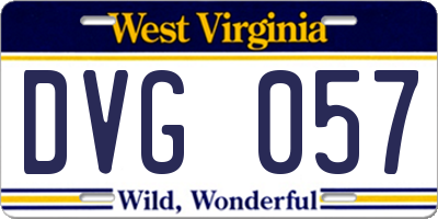 WV license plate DVG057