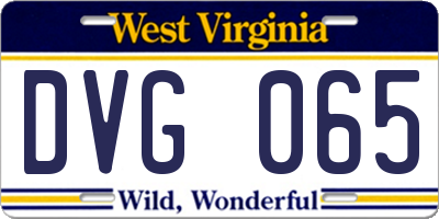 WV license plate DVG065